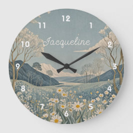 Reloj Redondo Grande La pradera lunar personalizada