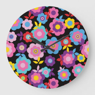 Reloj Redondo Grande La primavera de Eilin florece en la primavera de E