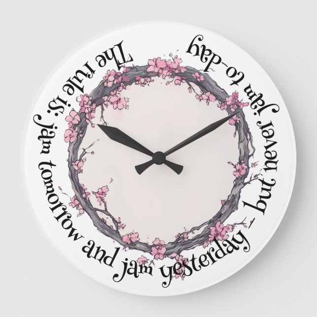 Reloj Redondo Grande La primavera de una liebre en el florecimiento de  (Anverso)