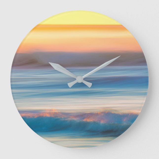 Reloj Redondo Grande La puesta de sol y el océano| Parque Estatal de de (Anverso)