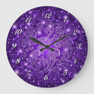 Reloj Redondo Grande La púrpura celestial remolina y protagoniza el