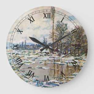 Reloj Redondo Grande La rotura del hielo por Claude Monet