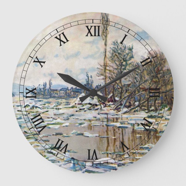 Reloj Redondo Grande La ruptura del hielo de Claude Monet (Anverso)
