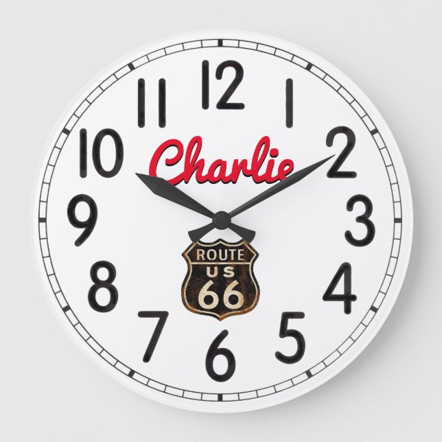 Reloj Redondo Grande La ruta 66 de Charlie (Anverso)