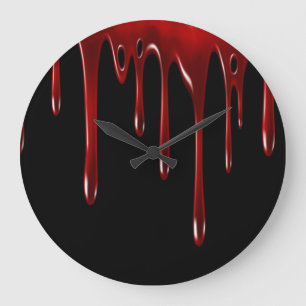 Reloj Redondo Grande La sangre de Falln gotea negro