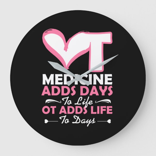 Reloj Redondo Grande La Terapia Ocupacional Agrega Vida A Los Días (Anverso)