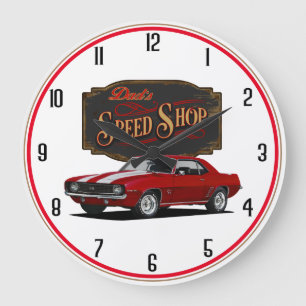 Reloj Redondo Grande La tienda de velocidad de papá Camaro