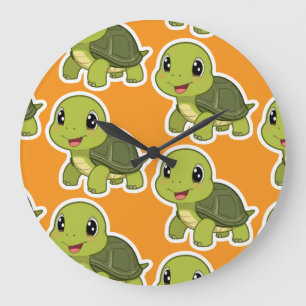 Reloj Redondo Grande La tortuga alegre que nunca corrió
