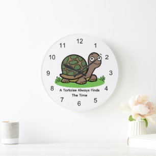 Reloj Redondo Grande La Tortuga Cuta Siempre Encuentra El Tiempo