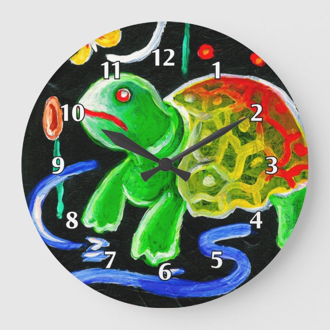 Reloj Redondo Grande La tortuga enrrollada (Anverso)