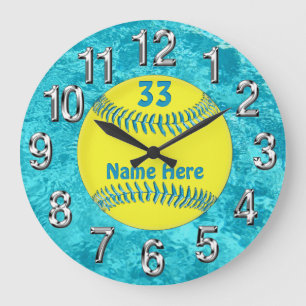 Reloj Redondo Grande La turquesa PERSONALIZADA registra su NOMBRE y