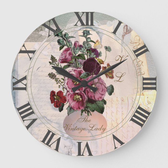 Reloj Redondo Grande La vesícula Lady Vase + Monograma (Anverso)