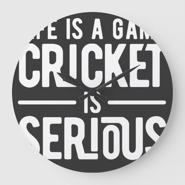 Reloj Redondo Grande la vida es un juego de cricket serio (Anverso)