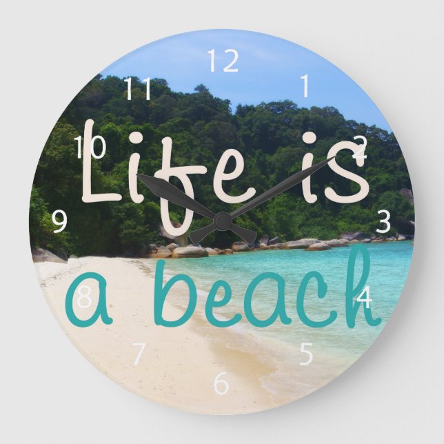 Reloj Redondo Grande La vida es una playa (Anverso)
