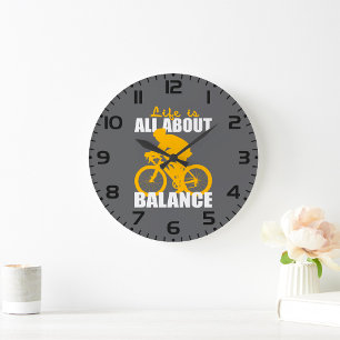 Reloj Redondo Grande La vida se trata del equilibrio Ciclismo Motivacio