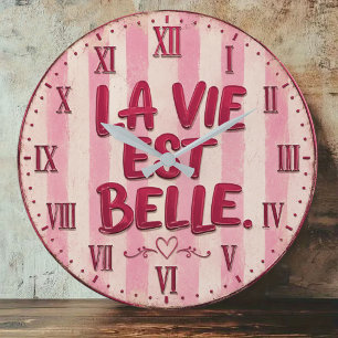 Reloj Redondo Grande La Vie Est Belle French 