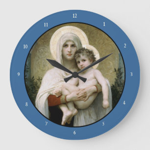 Reloj Redondo Grande La Virgen de los Rosas de Bouguereau (1903)