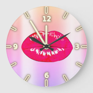 Reloj Redondo Grande Labios Ombre Adorables Geniales y Modernos