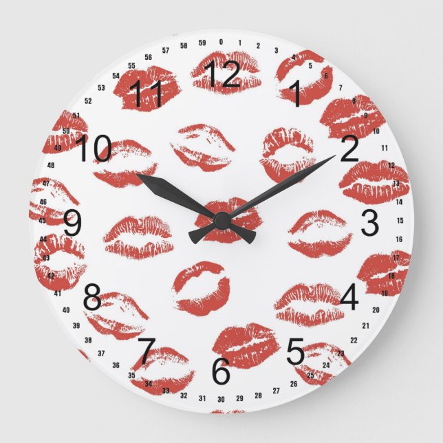 Reloj Redondo Grande Labios rojos (Anverso)