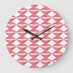 Reloj Redondo Grande Labios rosados