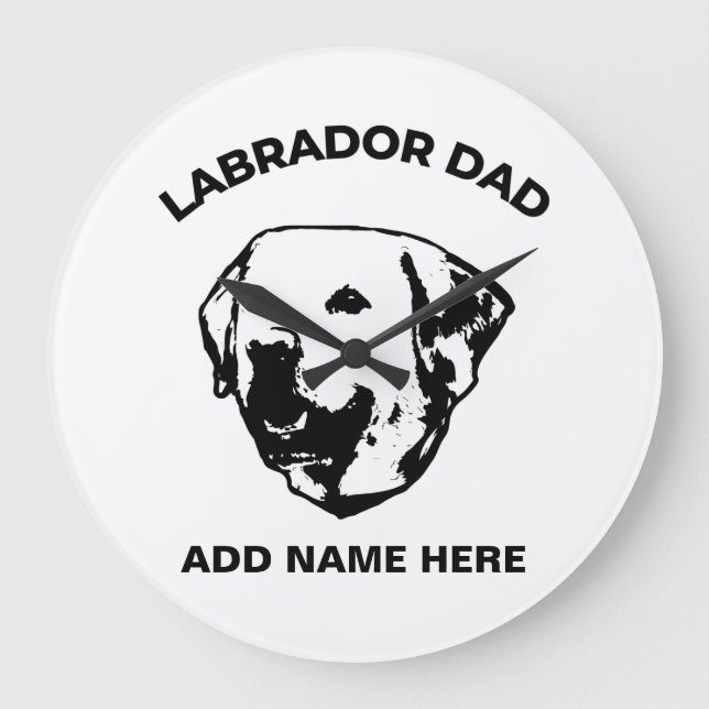 Reloj Redondo Grande Labrador Dad (Anverso)
