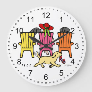 Reloj Redondo Grande Labrador Mom en Poolside