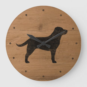 Reloj Redondo Grande Labrador negro recuperar silueta