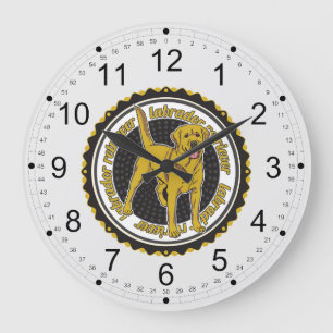 Reloj Redondo Grande Labrador retriever amarillo