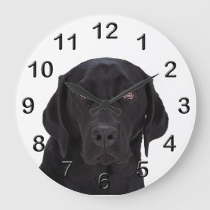 Reloj Redondo Grande Labrador retriever negro