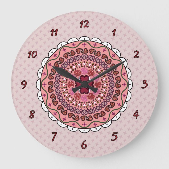 Reloj Redondo Grande Lacy El día de San Valentín Clock (Anverso)
