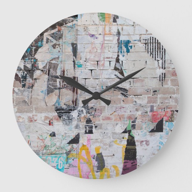 Reloj Redondo Grande Ladrillo agudo: Muro Poster urbano. (Anverso)
