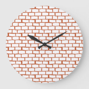 Reloj Redondo Grande Ladrillo Antiguo: Detalle de Fondo Texturizado.