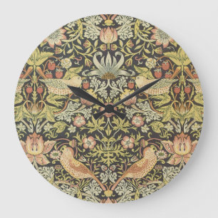Reloj Redondo Grande Ladrones de Fresas por William Morris, Arte Antigu