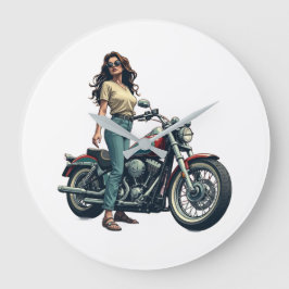 Reloj Redondo Grande Lady Biker 