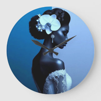 Reloj Redondo Grande Lady Blue Wall Clock Alicia C Lacy Art