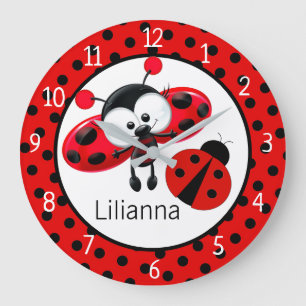 Reloj Redondo Grande Ladybugs