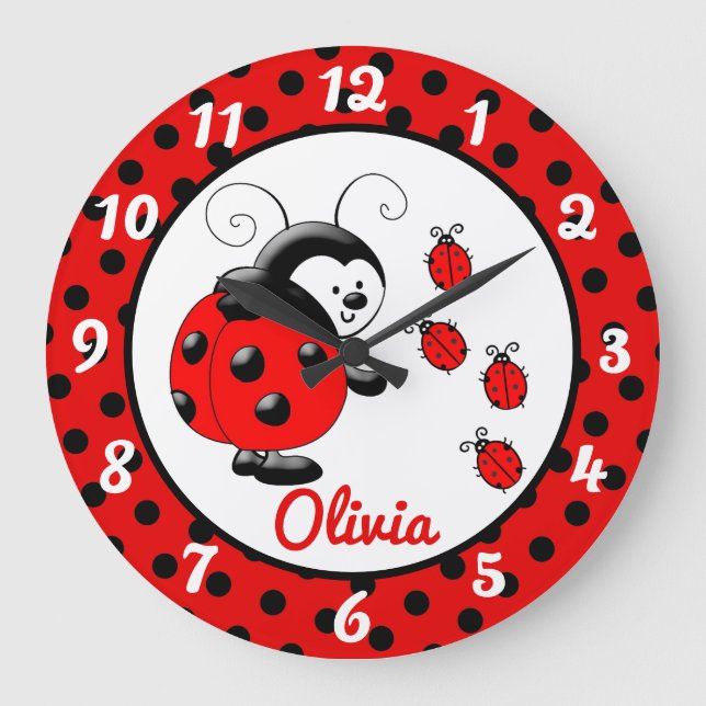 Reloj Redondo Grande Ladybugs (Anverso)