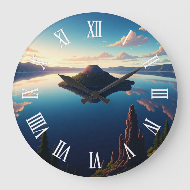 Reloj Redondo Grande Lago Crater Oregon (Anverso)