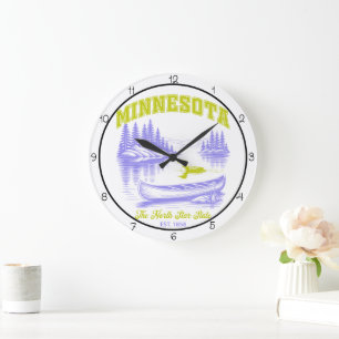 Reloj Redondo Grande Lago del estado de Minnesota North Star 