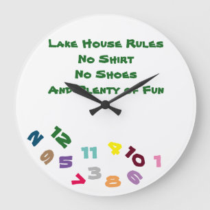 RELOJ REDONDO GRANDE ****LAKE HOURSE RULES***" WITH THIS COOL CLOCK