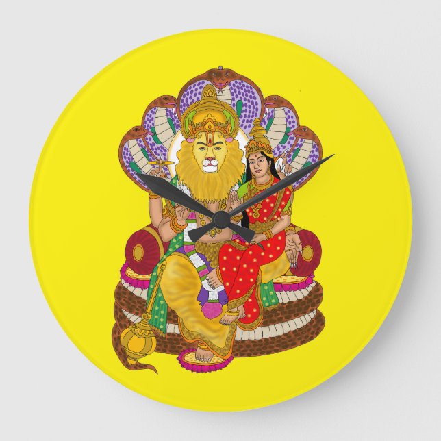 Reloj Redondo Grande Lakshmi Narasimha Wall Clock (Anverso)