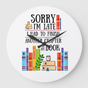 Reloj Redondo Grande Lamento llegar tarde a terminar mi libro