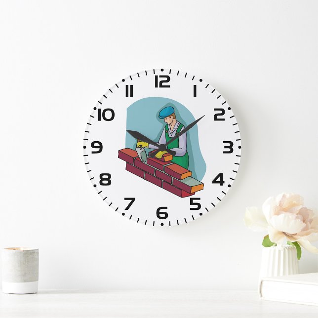 Reloj Redondo Grande Lámina de ladrillo en el trabajo (Subido por el creador)