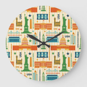 Reloj Redondo Grande Landmarks of United States of America