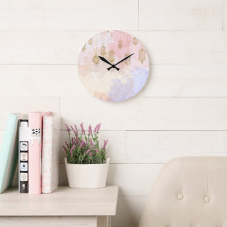 Reloj Redondo Grande “Lantern Dreams” Pastel Ramadan 