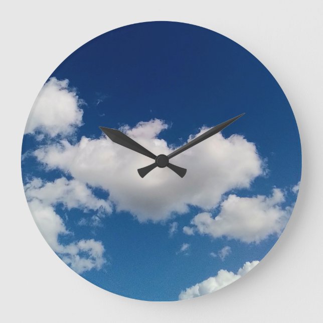 Reloj Redondo Grande Larga y suave nube (Anverso)