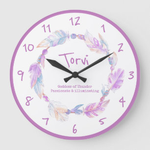 Reloj Redondo Grande Las cuentas de plumas de Torvi eran nombre de coro