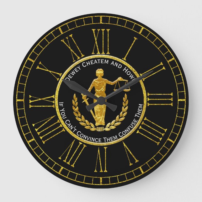 Reloj Redondo Grande Las escalas de la justicia personalizan (Anverso)