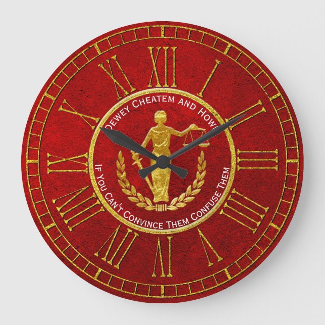 Reloj Redondo Grande Las escalas de la justicia personalizan (Anverso)