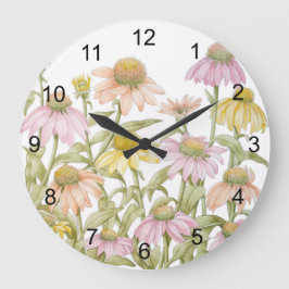 Reloj Redondo Grande Las flores acuarela Arte botánico